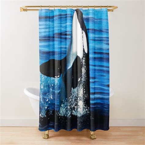 Orca Whale Shower Curtain By Lady Lilac Orca Whales Whale Shower Curtain Shower Curtain