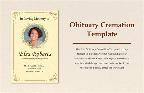 Obituary Cremation Template In Word Psd Illustrator Download