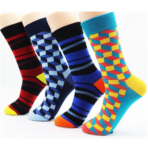 New Winter Mens Funky Cotton Stripe Colorful Socks High Quality Mens