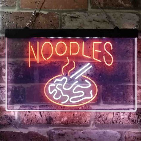 Noodles Fire Snack Shop Dual Color Led Neon Sign St6 I3855 Etsy