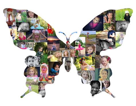 Butterfly Photo Collage Butterfly Shape Collage Butterfly | Etsy | Shape collage, Butterfly art ...