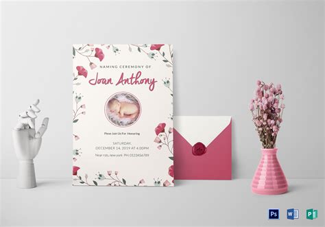 Happiest Naming Ceremony Invitation Design Template In Psd Word Publisher
