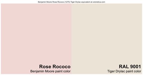 Benjamin Moore Rose Rococo Tiger Drylac Equivalent RAL 9001
