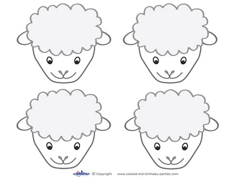 Free printable easter lamb coloring page sheets 4 easter flock of little lambs coloring pages we have lots of farm animal templates with us. Blank Printable Sheep Face Thank You Cards | Sheep face ...