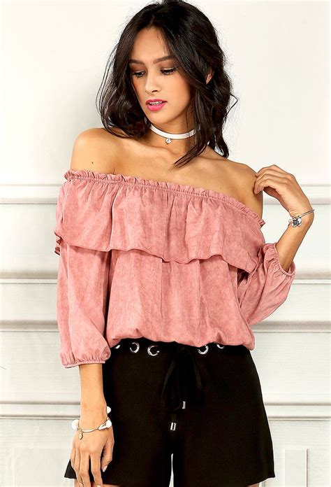 Ruffled Off The Shoulder Top Shop Whats New At Papaya Clothing