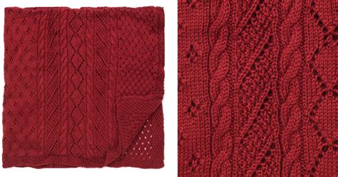 Knitted Lace Panel Throw Free Knitting Pattern