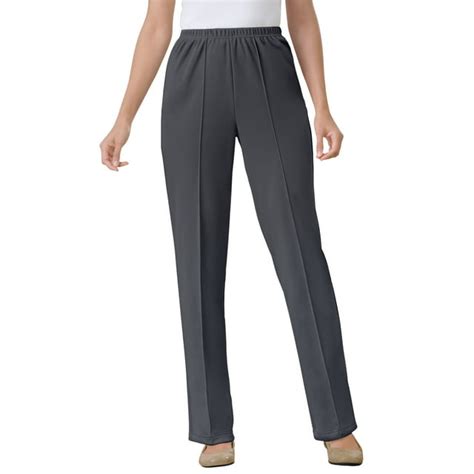 Woman Within Womens Plus Size Elastic Waist Soft Knit Pant Pant