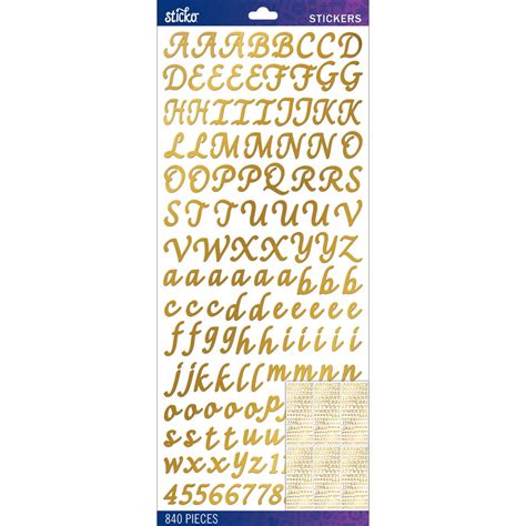 Sticko Alphabet Stickers Gold Foil Script