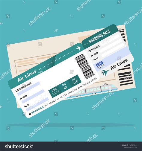 Airplane Tickettrain Ticket Travel Different Countries Stock Vector Royalty Free 1543975511