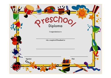 10 Free Preschool Diploma Certificate Templates With Regard To 10