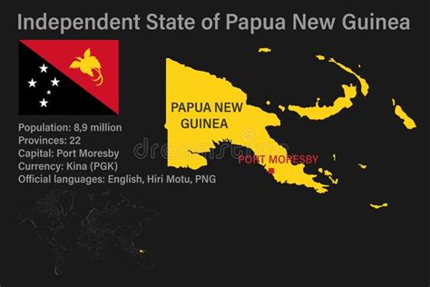 Detailed Map Of Papua New Guinea Cut Out Of Craft Paper Stock Vector