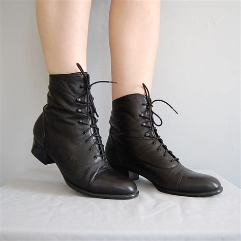 Vintage Victorian Grunge Lace Up Boots 9m