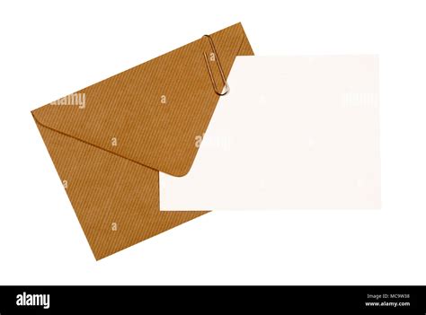 Brown Manila Envelope Blank Letter Or Message Card Paper Clip Copy