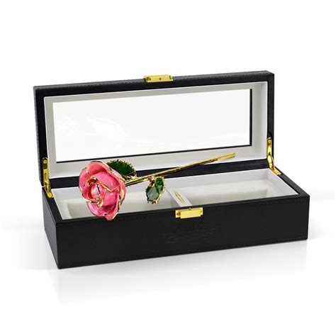 Pink Rose With Premium Glass Lid Display Case Infinity Rose