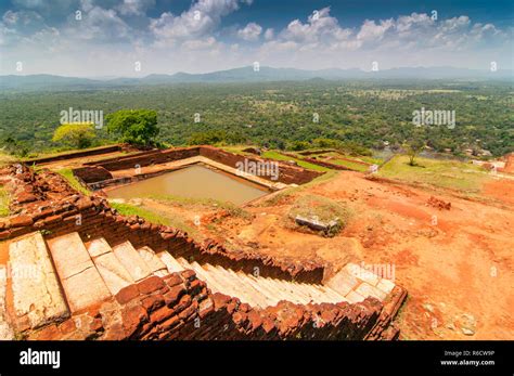 Garden On The Top Sigiriya Rock Fortress 5th Century Ruined Castle