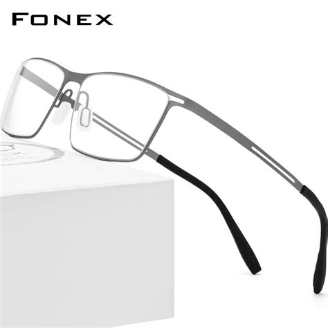 fonex b titanium glasses frame men semi rimless prescription eyeglasses ultralight myopia