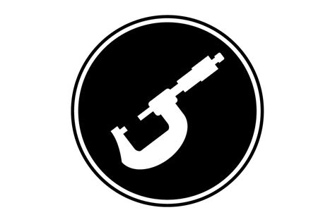 Micrometer Precision Icon On Black Circle Vector Graphic By Hoeda80