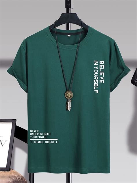 men slogan graphic tee shein usa in 2023 mens stylish t shirts new t shirt design trendy