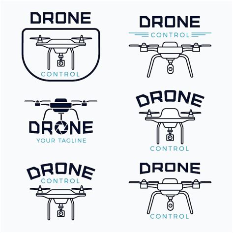 Free Vector Flat Design Drone Logo Set