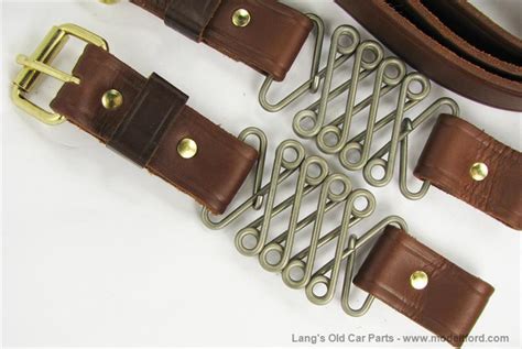 Model T Hood Straps Natural Color Leather Straps With Brass Hardware