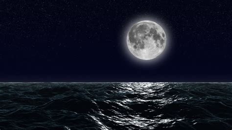 Hd Big Moon Over The Ocean Stock Footage Video 2124155 Shutterstock