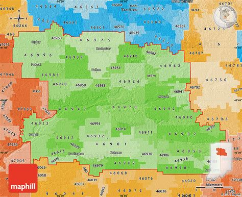 Political Shades Map Of Zip Codes Starting With 469