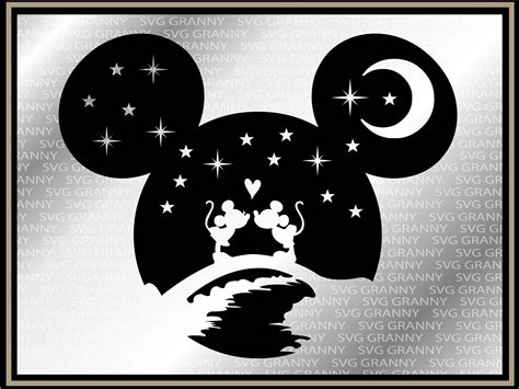 Mickey head Disney couple SVG DXF Png Layered Cut File Cricut | Etsy