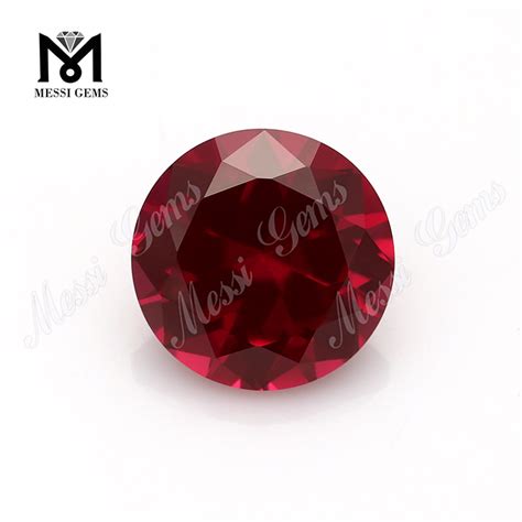Synthetic 5 Corundum Round Brilliant Cut Wholesale Ruby Stone Prices