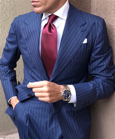 Roma Blue Pinstripe Suit Blue Pinstripe Suit Mens Fashion Suits