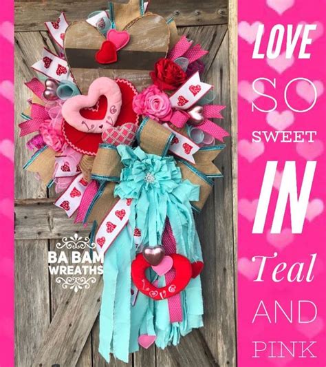 Ba Bam Wreaths On Instagram Love So Sweet In Teal And Pink ️💗 ️ Sold
