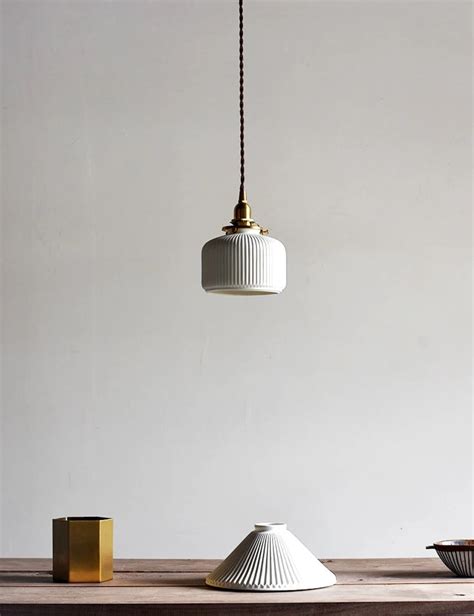 Pendant Light Ceramic Shade Brass Ceiling Light Fixture Etsy Coastal