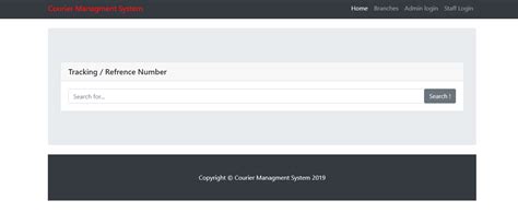Courier Management System Using Php And Mysql Courier Management Project