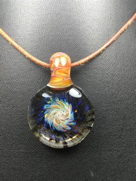 Hand Blown Glass Pendant Boro Borosilicate Bead Necklace