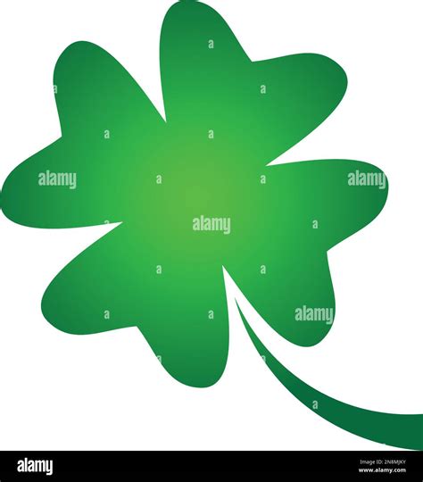 Shamrock Green Gradient Four Leaf Clover Icon Good Luck Theme Design