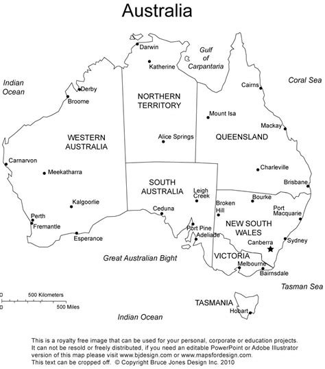 Australia Printable Blank Maps Outline Maps • Royalty Free