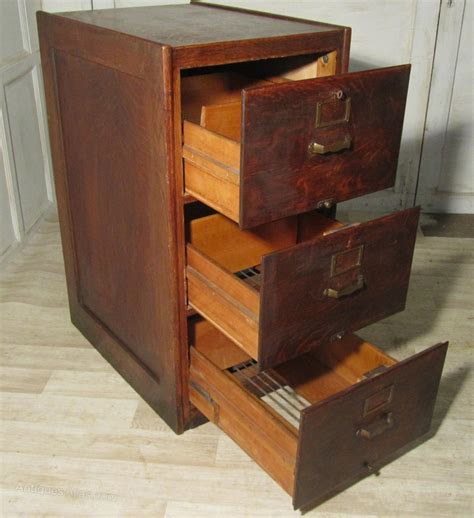 Antique wood cabinet, card catalog & industrial drawers. A Large Art Deco 3 Drawer Oak Filing Cabinet - Antiques Atlas