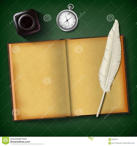 Blank Old Diary For Writing Stock Vector Illustration Of Document