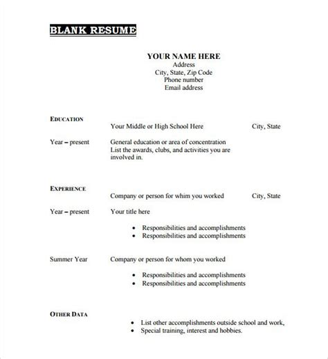 Free Resume Templates Blank Downloadable Resume Template Free Resume