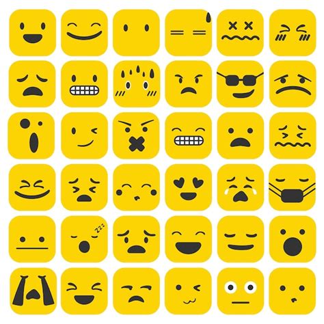 Emoji Emoticons Set Cara Expresión Sentimientos Colección Vector Gratis