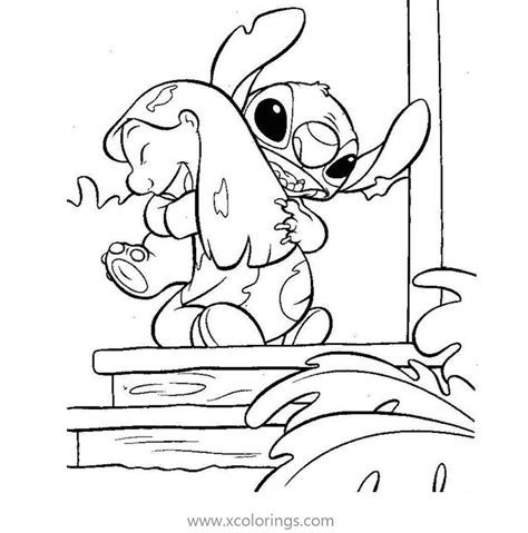 Lilo And Stitch Hugging Coloring Pages