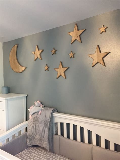 Moon And Stars Made From Pallets Reclaimed Wood For The Nursery Baby