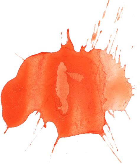 12 Orange Watercolor Splatter Png Transparent
