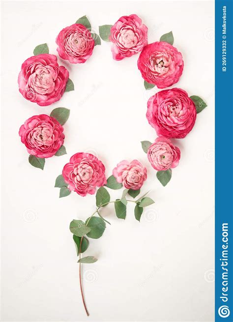 Love Letter Frame Petals Of Flowers Roses And Ranunculus Valentine S