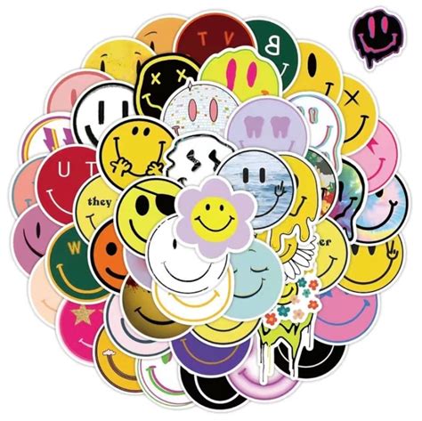 50pcs Smiley Face Sticker Packsmile Stickerssmiley Face Stickers For