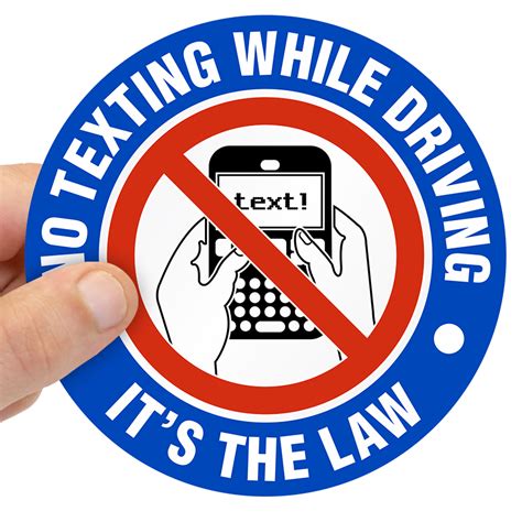 No Texting While Driving Its The Law Label No Texting Label Sku
