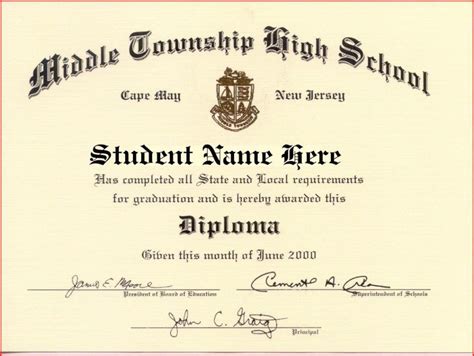 Free High School Diploma Template With Seal Addictionary