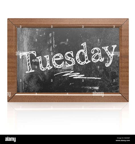 Tuesday Text Written On Blackboard Stock Photo Alamy