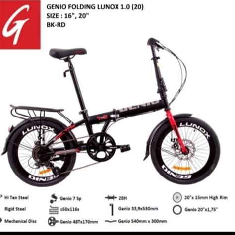 Jual Sepeda 20 Lipat Genio Lunox 2020 7 Speed Cakram Di Lapak Toko