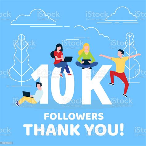 Thank You 10000 Followers Numbers Postcard People Man Woman Big Numbers