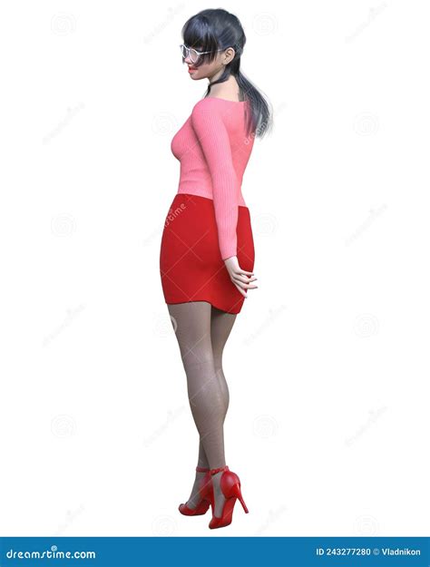 Beautiful Woman Short Mini Skirt Stock Illustration Illustration Of